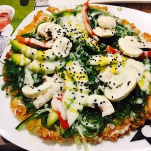 sushi pizza de vegetales