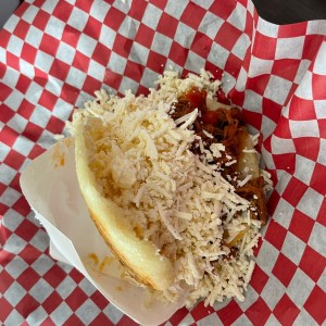 Arepa carne mechada 