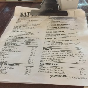 menu