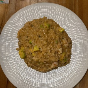 Rissotto de langostinos y aguacate