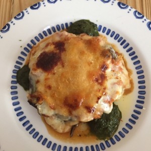 lasagna de berenjena y platano