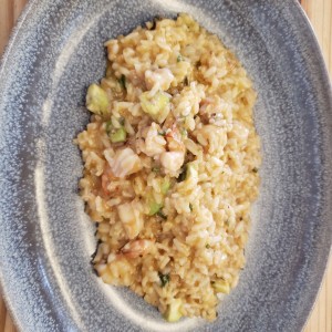 Risotto de langosta y aguacate