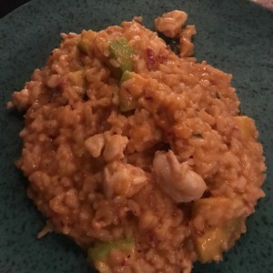 Rissotto de langostinos y aguacate