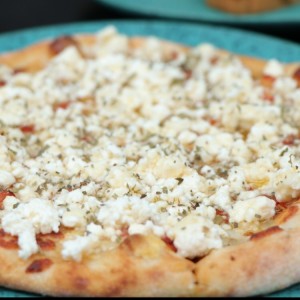 pizza de queso feta y miel