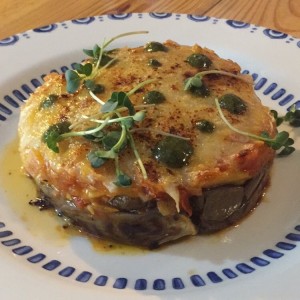 lasagna de berenjena y platano