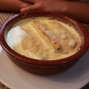 canelones de espinaca en salsa de crema