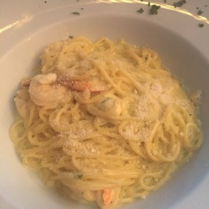 Pasta con camarones