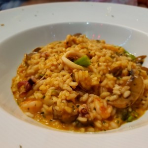 rissoto funghi y esparragos