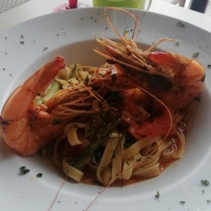 pasta con langostino al fileto