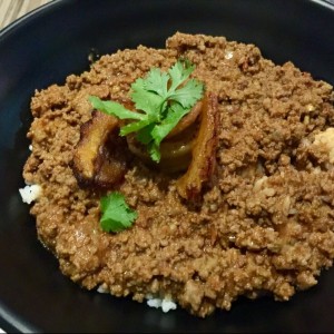 Arroz y carne molida