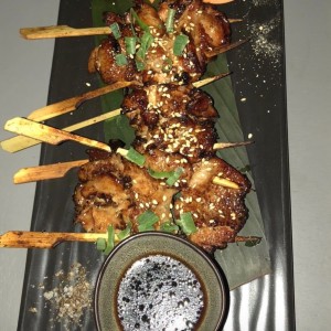 pincho de pollo. 