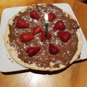 Fresa y chocolate pizza