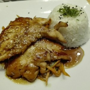 Pollo Asado con salsa teriyaki