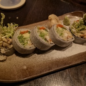 Sushi de langosta con esparragi