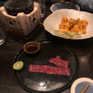 COLD - KOBE BEEF CARPACCIO y SHRIMP TEMPURA