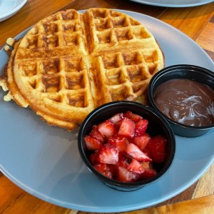 Waffle de Nutella y Fresas