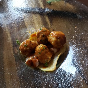 Albondigas de corvina y camaron