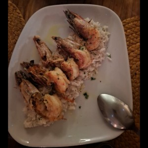 langostinos con arroz de coco