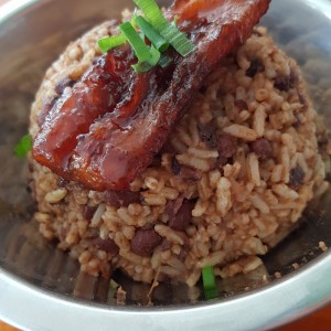 Arroz con coco y tajada de platano