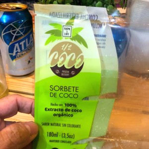 sorbete de coco organico