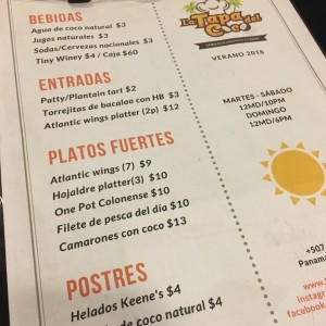 menu