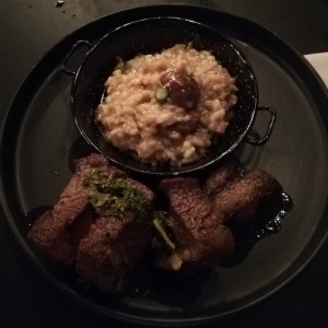 Picanha y Risotto.