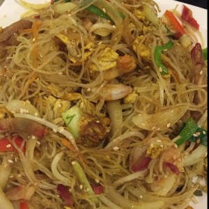 Fideos de arroz Singapur picante