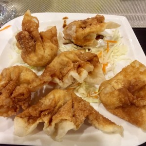 won ton fritos de camarones