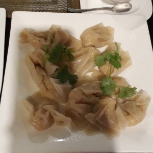 wanton de camarones al vapor