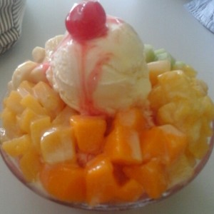 bingsu de frutas tropicales