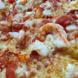 Pizza de camarones