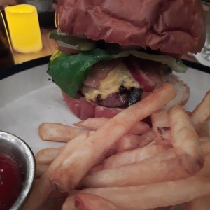 old cheese bacon burger