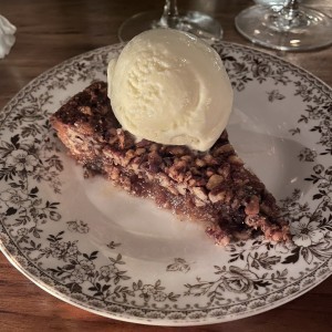 Pecan pie con helado