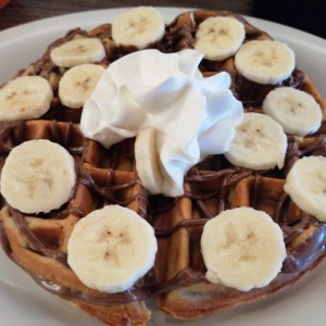 waffles con nutela y banano