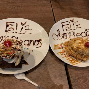 brownie y pie de manzana 