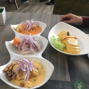 ceviche papa a la huancaina