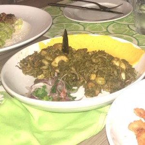 arroz verde de mariscos