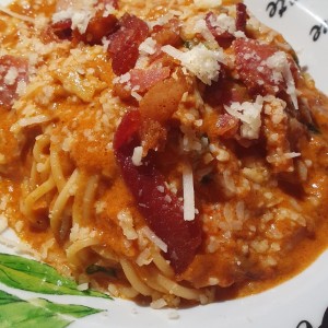 Spaguetti All'Amatriciana Rosa