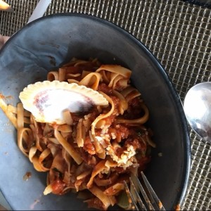 pasta de pulpo en salsa 