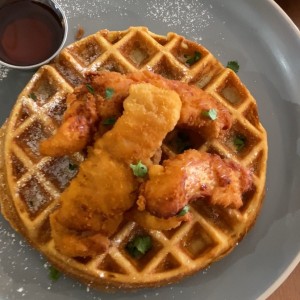 Waffles and chicken