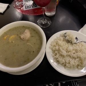 Sancocho con arroz blanco