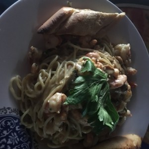 Pasta con camarones 