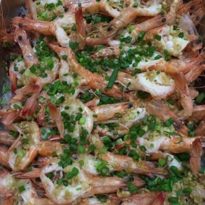 Camarones al Vapor con Ajo