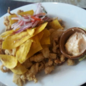 Ceviche frito de corvina 