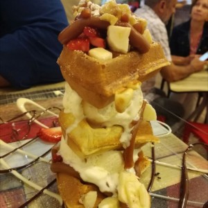 waffle con dulce de leche 