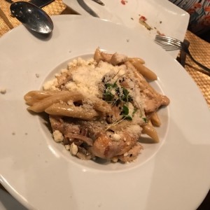 pasta con crema y pollo