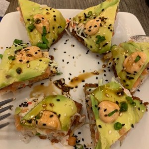 sushi pizza de salmon