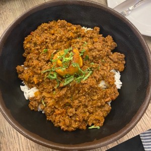 Arroz y carne molida