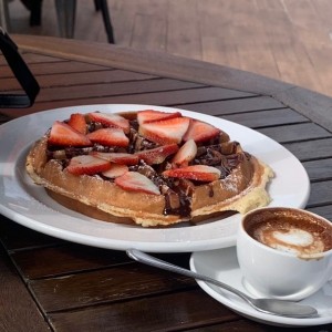 Waffle de Nutella y Fresas