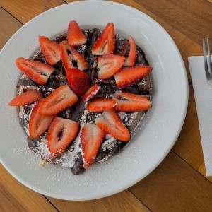 Waffle de Nutella y Fresas